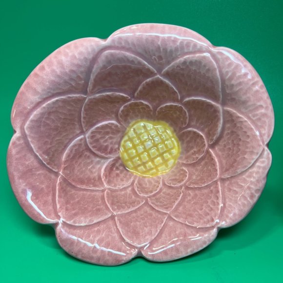 TIC Pottery Flowers Pink USA Bowls Vase Dip Snack Ceramic Set of 2 6" - Picture 2 of 9